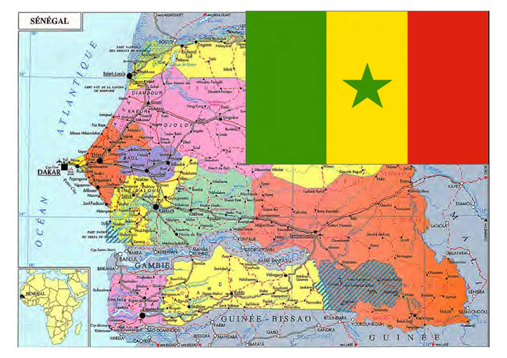 Kaart van Senegal